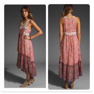 Free People Printed Chiffon Native Rose Dress